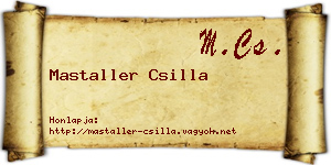 Mastaller Csilla névjegykártya