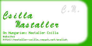 csilla mastaller business card